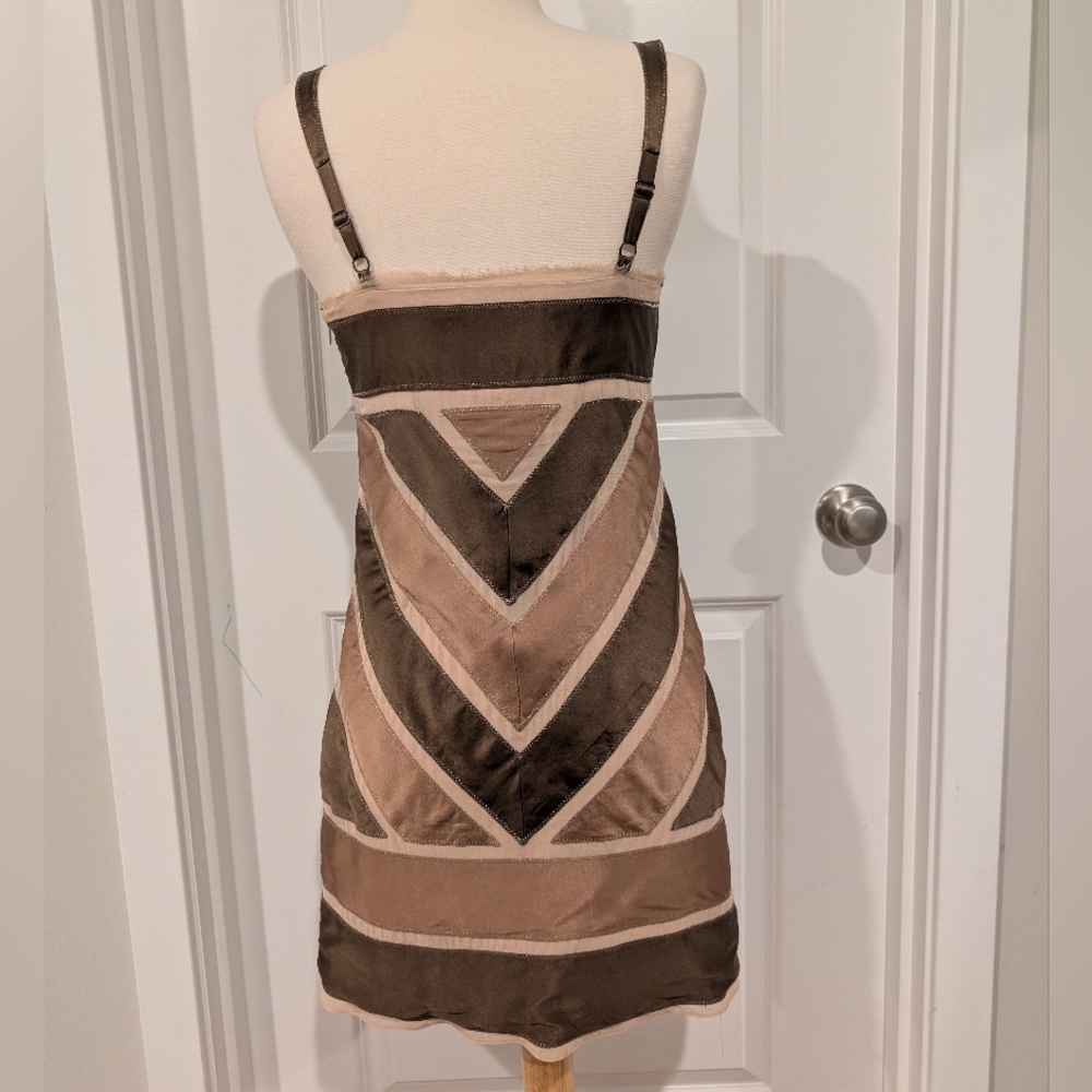 Bcbgmaxazria Silk Chevron Patchwork Cocktail Mini… - image 3